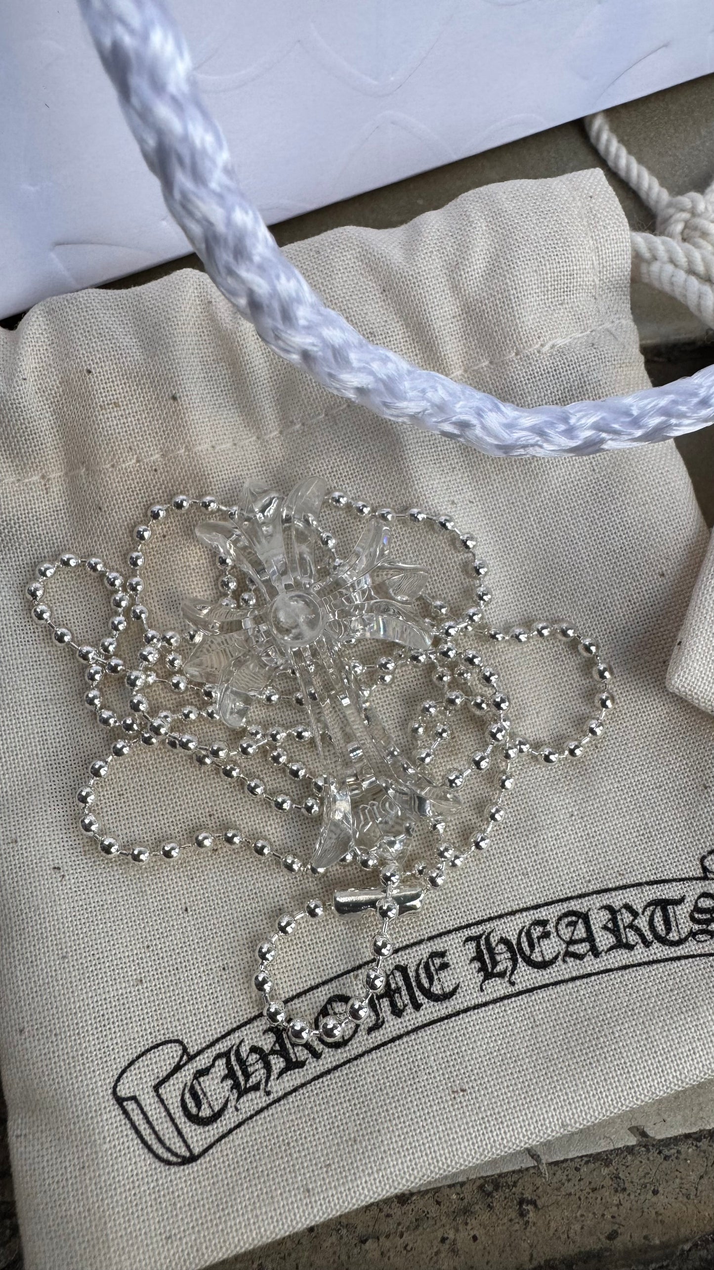 Chrome hearts silicone necklace (crystal)