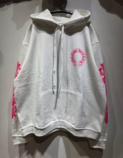 Chrome hearts horseshoe floral pink hoodie