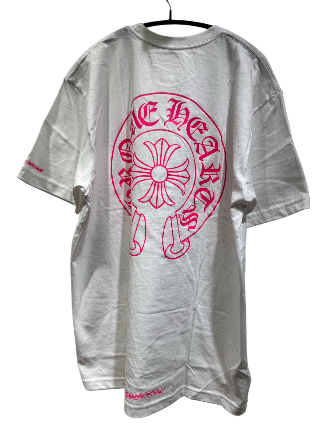 Chrome hearts pink horseshoe tee (white)