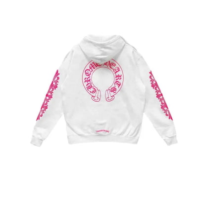 Chrome hearts horseshoe floral pink hoodie