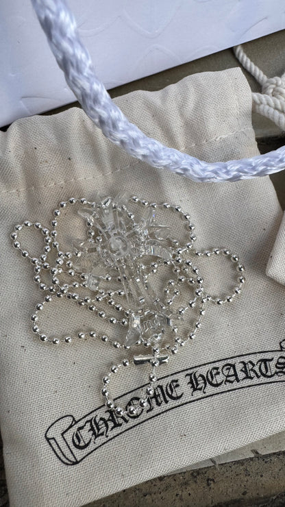 Chrome hearts silicone necklace (crystal)