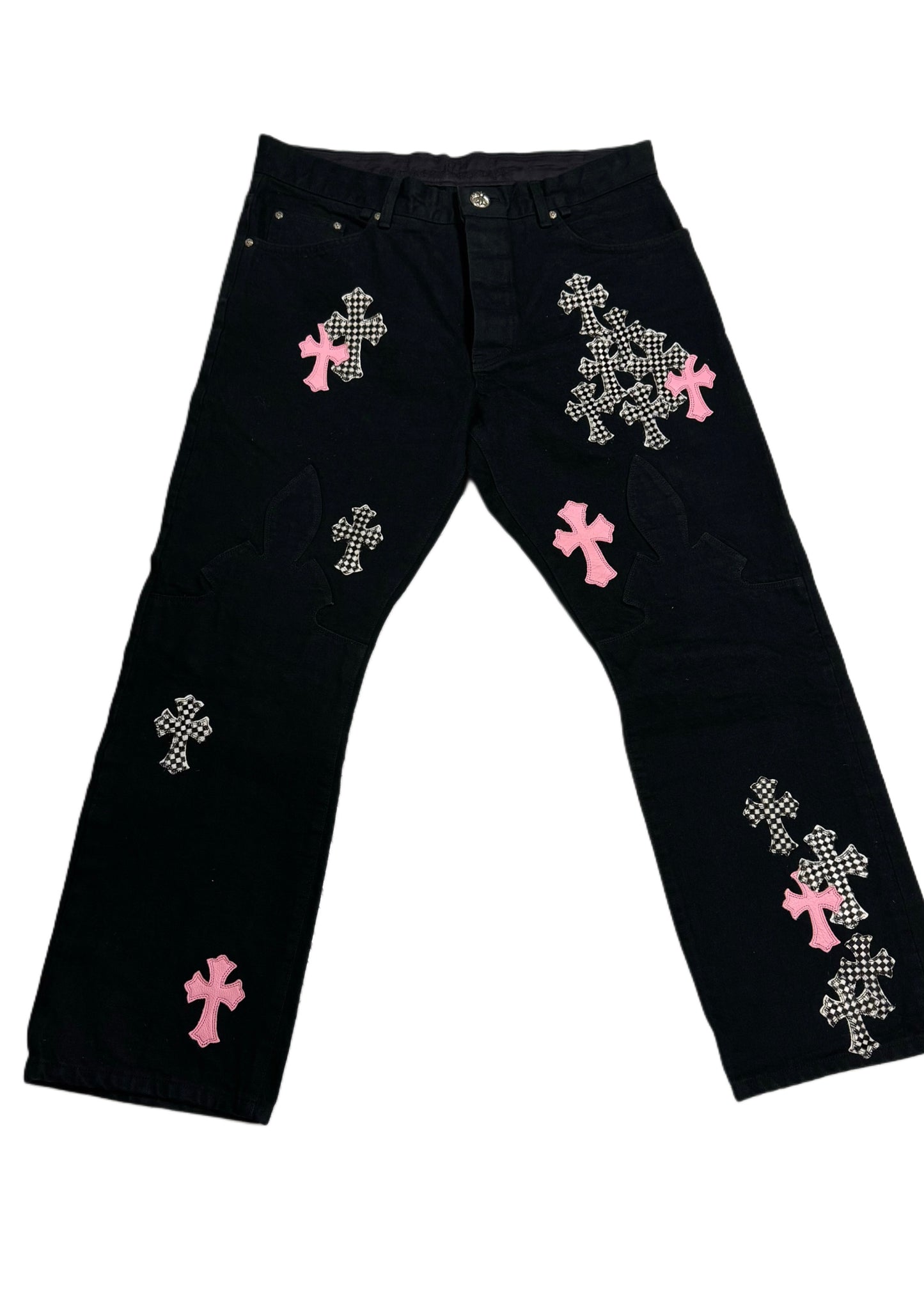 Chrome hearts Fleur knee pink pants