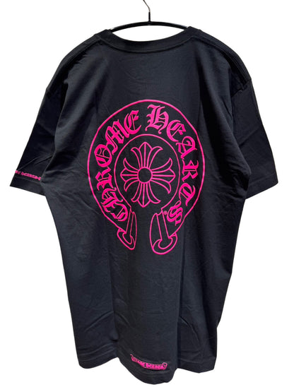 Chrome hearts pink horse shoe tee (black)
