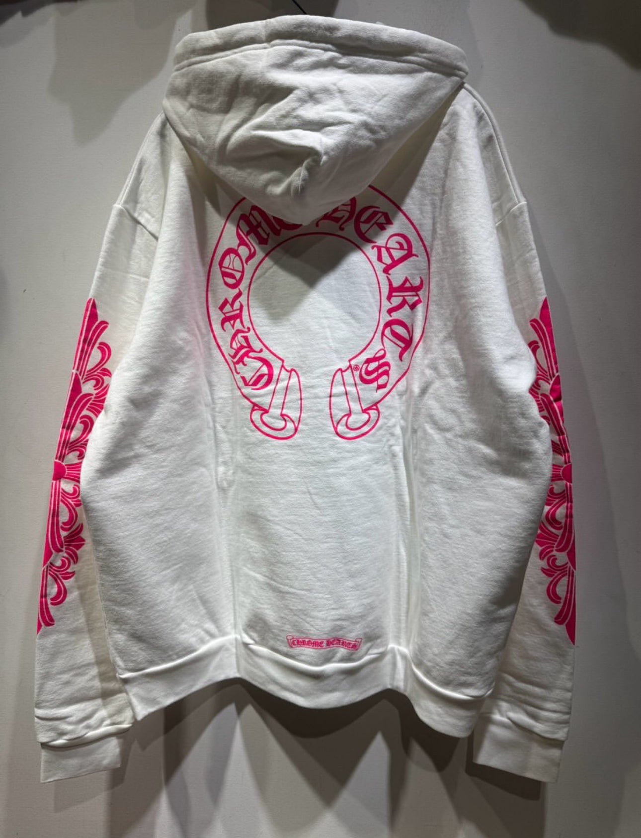 Chrome hearts horseshoe floral pink hoodie