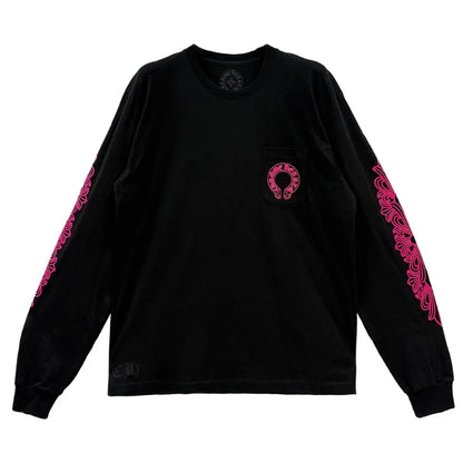 Chrome hearts floral horse shoe l/s (black pink)