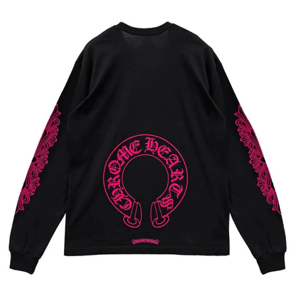 Chrome hearts floral horse shoe l/s (black pink)