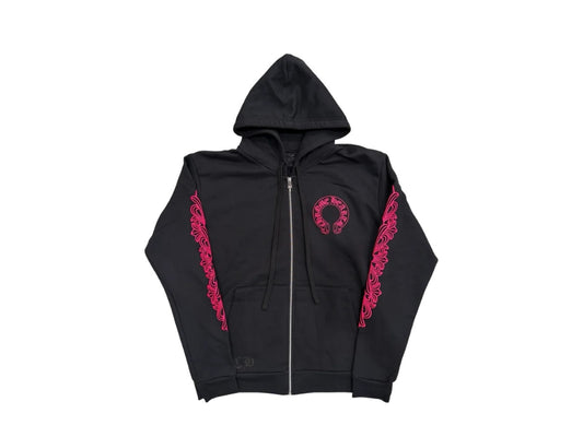 Chrome Hearts Black Pink Horseshoe Hoodie