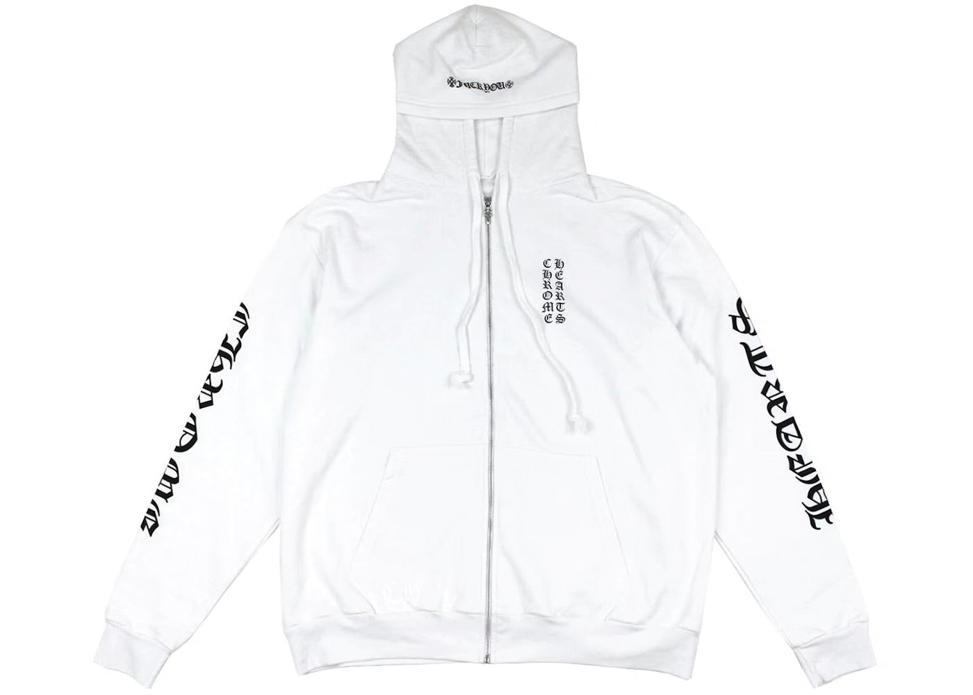 Chrome Hearts Vertical Zip Hoodie White (XL)