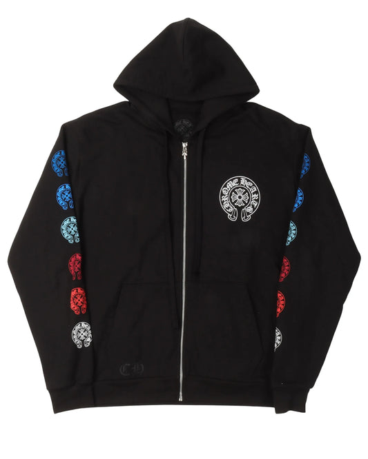 Chrome Hearts Multicolor Horseshoe Zip Hoodie (XL)