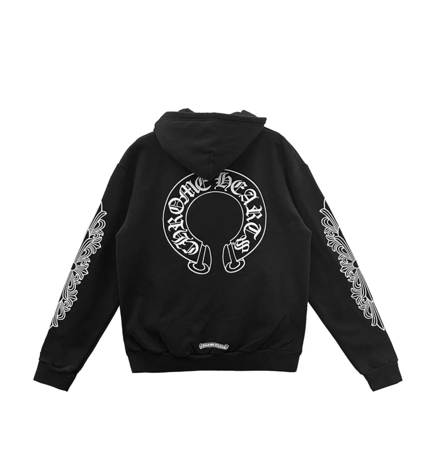 Chrome hearts zip up floral hoodie (Black)