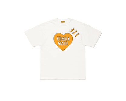 Human made heart logo tee (white/yellow)