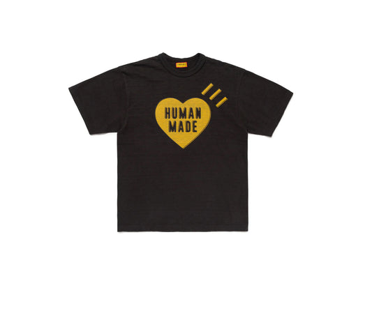 Human made heart tee (black/yellow)