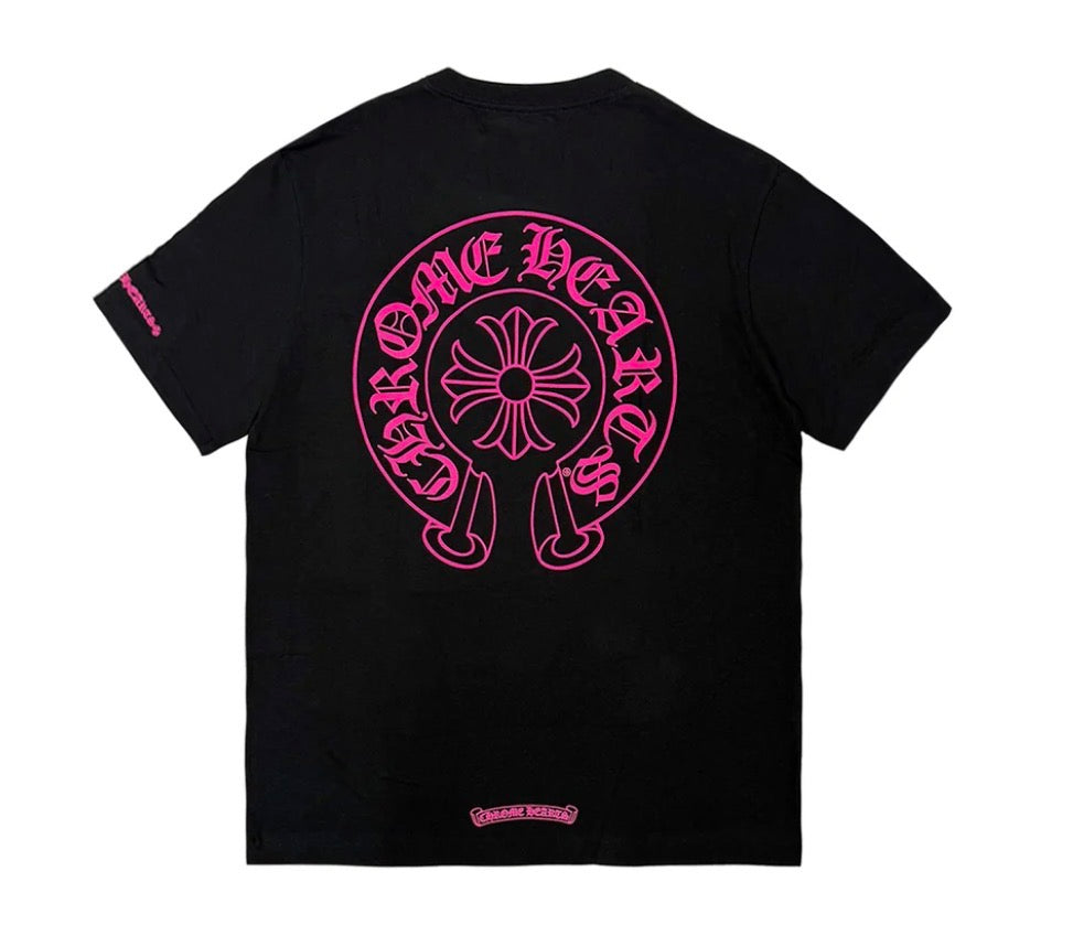 Chrome Hearts Horseshoe Black Pink Tee (XL)