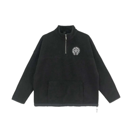 Chrome hearts fleece quarter zip "horseshoe" logo