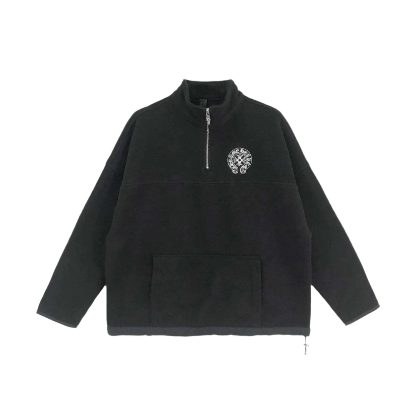 Chrome hearts fleece quarter zip "horseshoe" logo