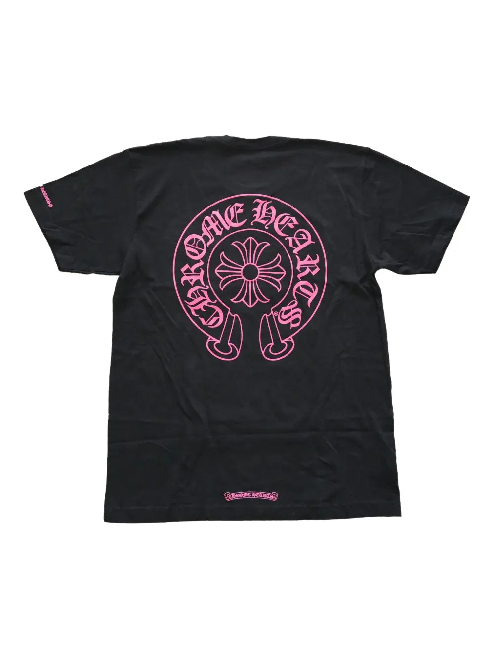 Chrome hearts horshoe black pink tee