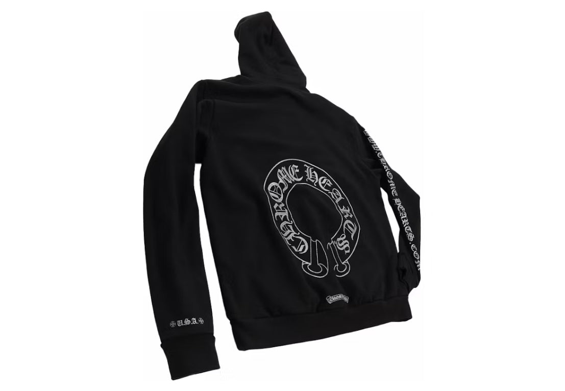 Chrome hearts horshoe hoodie silver